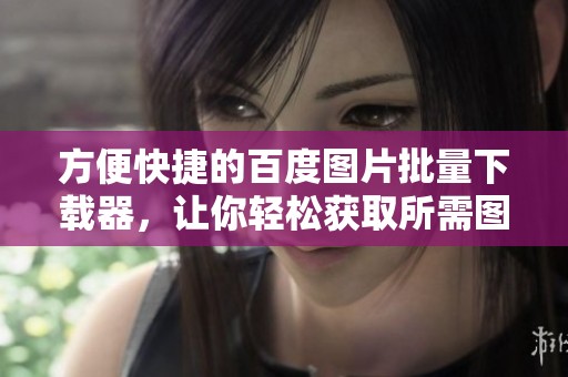 方便快捷的百度图片批量下载器，让你轻松获取所需图片资源