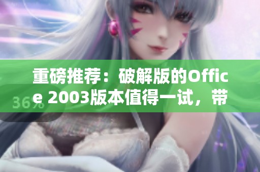 重磅推荐：破解版的Office 2003版本值得一试，带你体验全新的办公乐趣