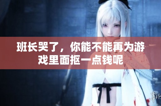 班长哭了，你能不能再为游戏里面抠一点钱呢