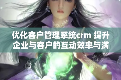 优化客户管理系统crm 提升企业与客户的互动效率与满意度