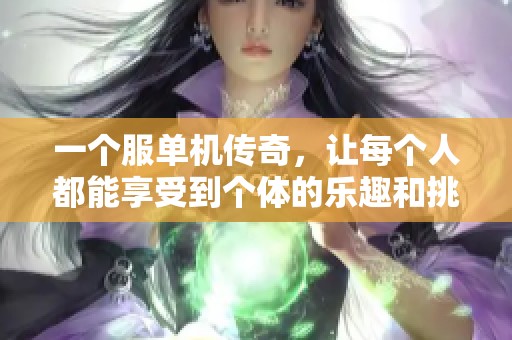 一个服单机传奇，让每个人都能享受到个体的乐趣和挑战