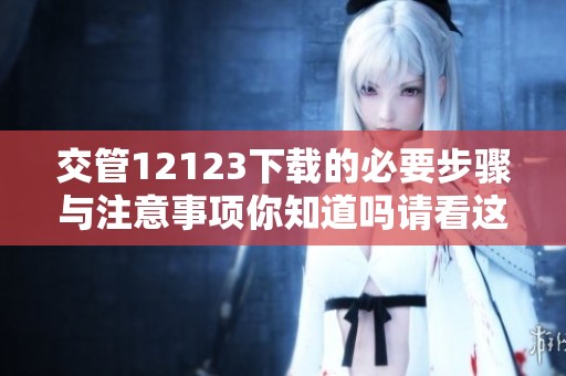 交管12123下载的必要步骤与注意事项你知道吗请看这里