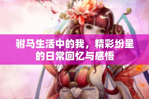 驸马生活中的我，精彩纷呈的日常回忆与感悟