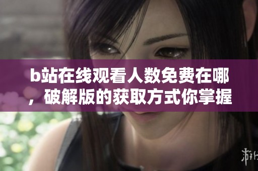 b站在线观看人数免费在哪，破解版的获取方式你掌握了吗
