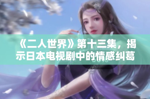 《二人世界》第十三集，揭示日本电视剧中的情感纠葛与人生抉择
