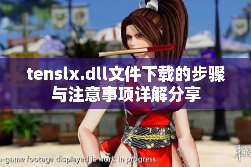 tenslx.dll文件下载的步骤与注意事项详解分享