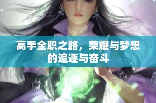 高手全职之路，荣耀与梦想的追逐与奋斗