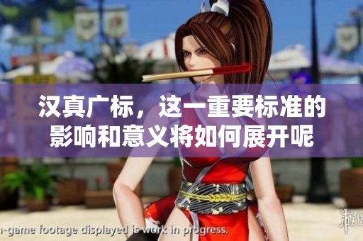 汉真广标，这一重要标准的影响和意义将如何展开呢