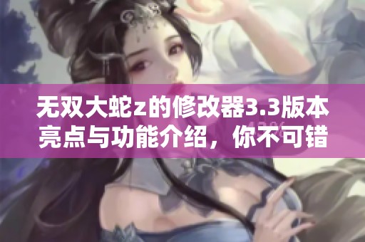 无双大蛇z的修改器3.3版本亮点与功能介绍，你不可错过的精彩内容