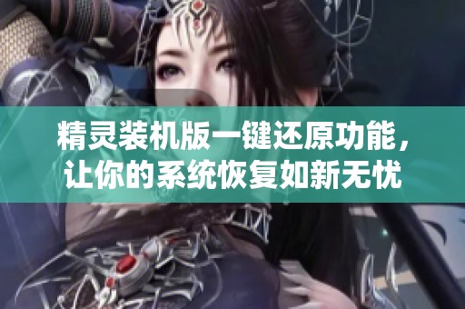 精灵装机版一键还原功能，让你的系统恢复如新无忧