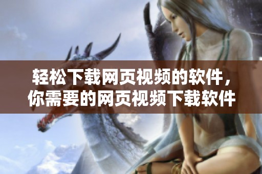 轻松下载网页视频的软件，你需要的网页视频下载软件就在这里！