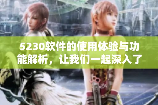 5230软件的使用体验与功能解析，让我们一起深入了解这款应用的魅力所在。