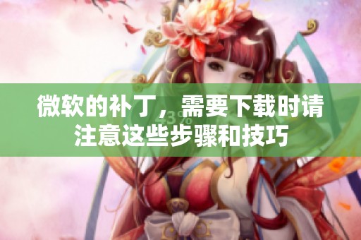 微软的补丁，需要下载时请注意这些步骤和技巧