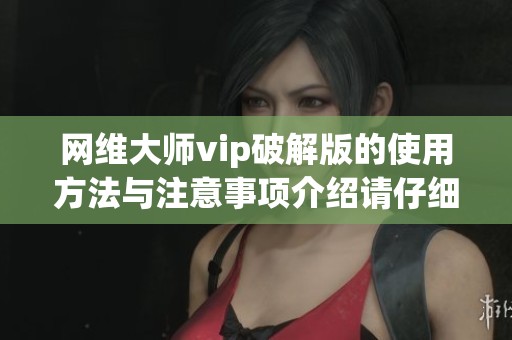 网维大师vip破解版的使用方法与注意事项介绍请仔细阅读和了解