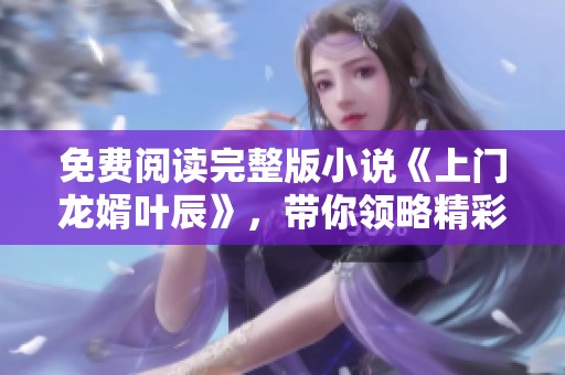 免费阅读完整版小说《上门龙婿叶辰》，带你领略精彩故事的每一幕