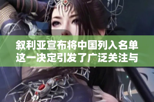 叙利亚宣布将中国列入名单这一决定引发了广泛关注与讨论