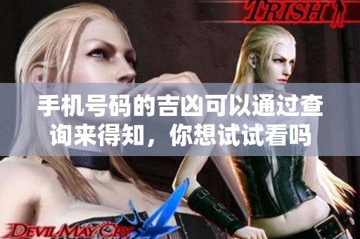 手机号码的吉凶可以通过查询来得知，你想试试看吗