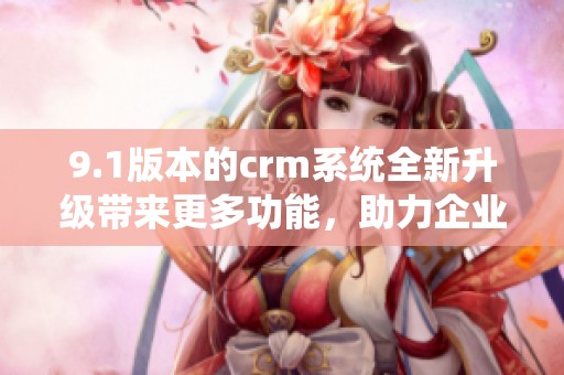 9.1版本的crm系统全新升级带来更多功能，助力企业更高效管理客户关系