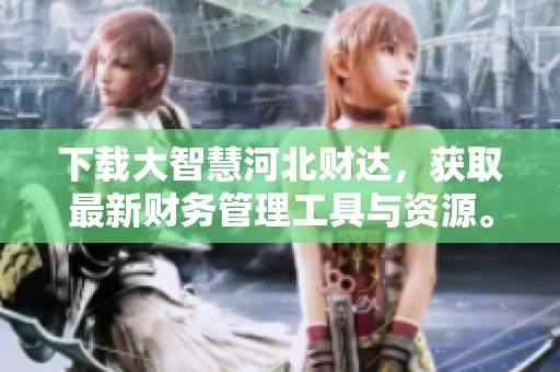 下载大智慧河北财达，获取最新财务管理工具与资源。