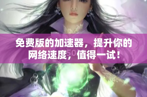 免费版的加速器，提升你的网络速度，值得一试！