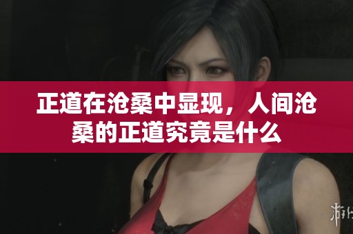 正道在沧桑中显现，人间沧桑的正道究竟是什么