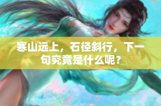 寒山远上，石径斜行，下一句究竟是什么呢？