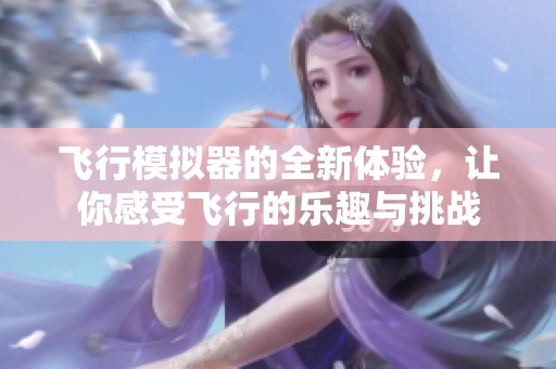 飞行模拟器的全新体验，让你感受飞行的乐趣与挑战