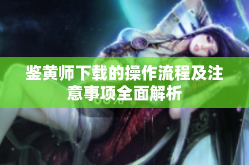 鉴黄师下载的操作流程及注意事项全面解析