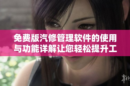 免费版汽修管理软件的使用与功能详解让您轻松提升工作效率