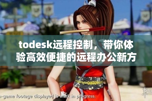 todesk远程控制，带你体验高效便捷的远程办公新方式
