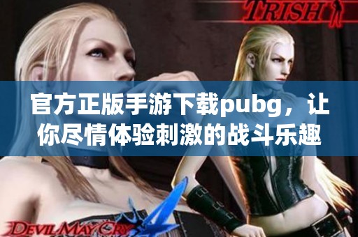 官方正版手游下载pubg，让你尽情体验刺激的战斗乐趣