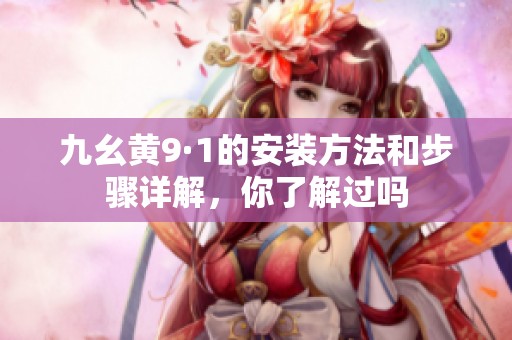 九幺黄9·1的安装方法和步骤详解，你了解过吗