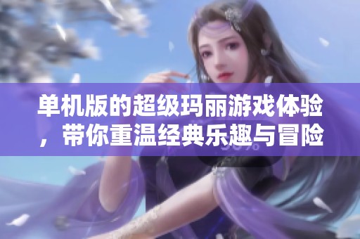 单机版的超级玛丽游戏体验，带你重温经典乐趣与冒险！