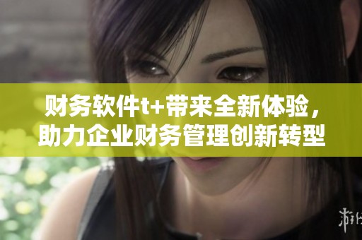 财务软件t+带来全新体验，助力企业财务管理创新转型