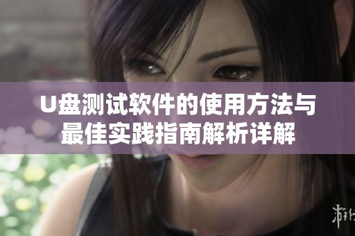U盘测试软件的使用方法与最佳实践指南解析详解