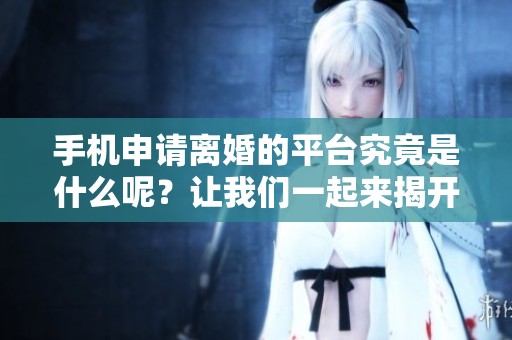 手机申请离婚的平台究竟是什么呢？让我们一起来揭开这个谜底。