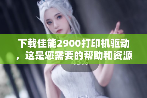 下载佳能2900打印机驱动，这是您需要的帮助和资源