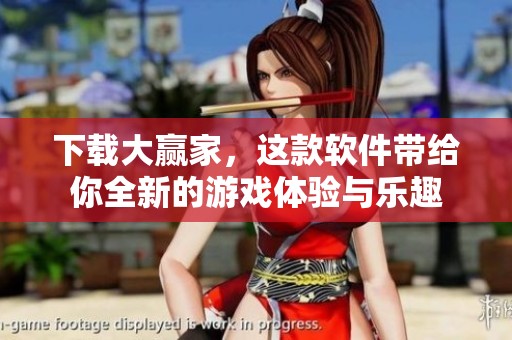下载大赢家，这款软件带给你全新的游戏体验与乐趣
