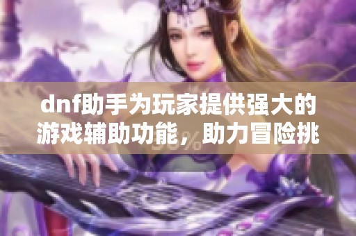 dnf助手为玩家提供强大的游戏辅助功能，助力冒险挑战更轻松完成
