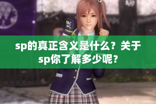 sp的真正含义是什么？关于sp你了解多少呢？