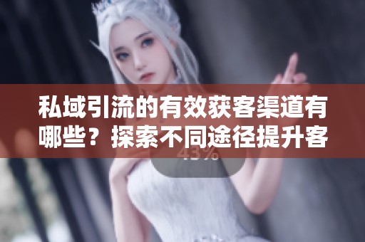 私域引流的有效获客渠道有哪些？探索不同途径提升客户获取能力