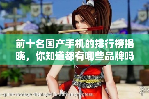 前十名国产手机的排行榜揭晓，你知道都有哪些品牌吗