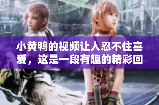 小黄鸭的视频让人忍不住喜爱，这是一段有趣的精彩回忆