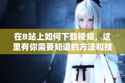 在B站上如何下载视频，这里有你需要知道的方法和技巧