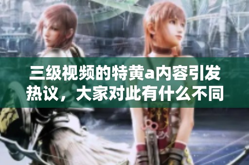 三级视频的特黄a内容引发热议，大家对此有什么不同的看法呢