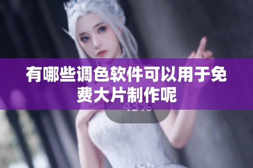 有哪些调色软件可以用于免费大片制作呢