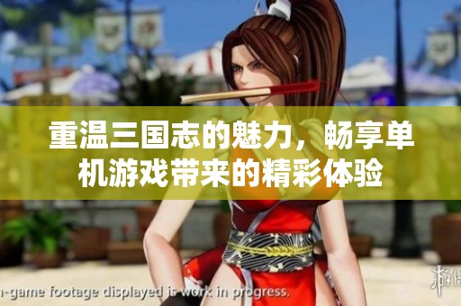 重温三国志的魅力，畅享单机游戏带来的精彩体验