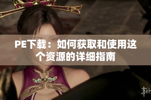 PE下载：如何获取和使用这个资源的详细指南