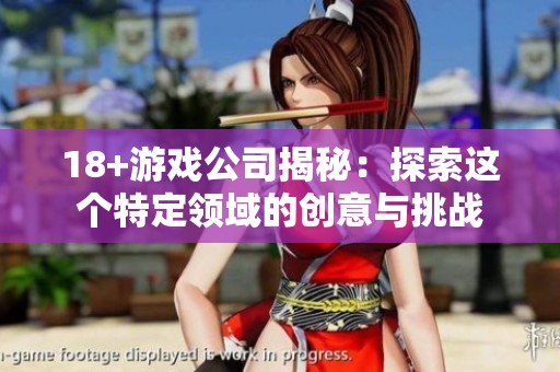 18+游戏公司揭秘：探索这个特定领域的创意与挑战