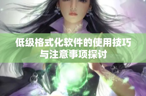 低级格式化软件的使用技巧与注意事项探讨